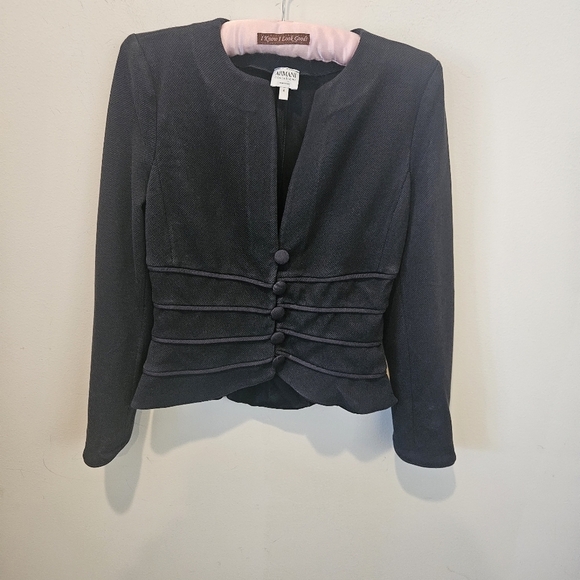 Armani Collezioni Women's Luxury Black Women's Elegant Jacket, Size 4